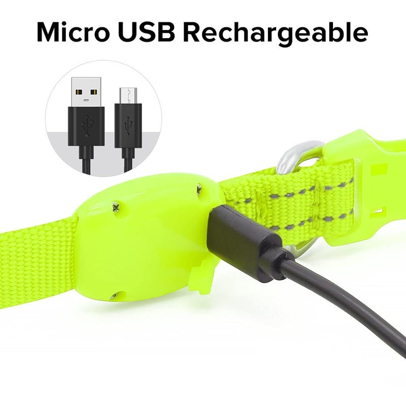 BSEEN Adjustable LED Dog & Cat Collar - Rechargeable, Small Breeds, Green, 8.5-11.8 inches, Nylon, Lightweight, Reflective, 2 Flash Modes - Image 3